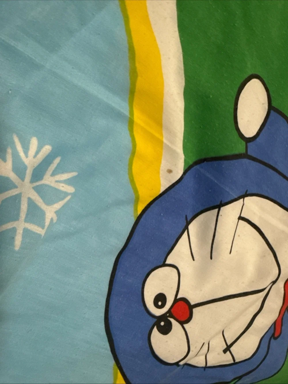 Doraemon Blue Kids Snowflake Winter Theme Comforter 78”  x 55”